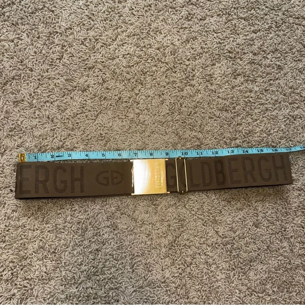 Goldbergh Ski Belt Logo Marmottes Tan Gold Metallic for Ski Pants, ski suit
